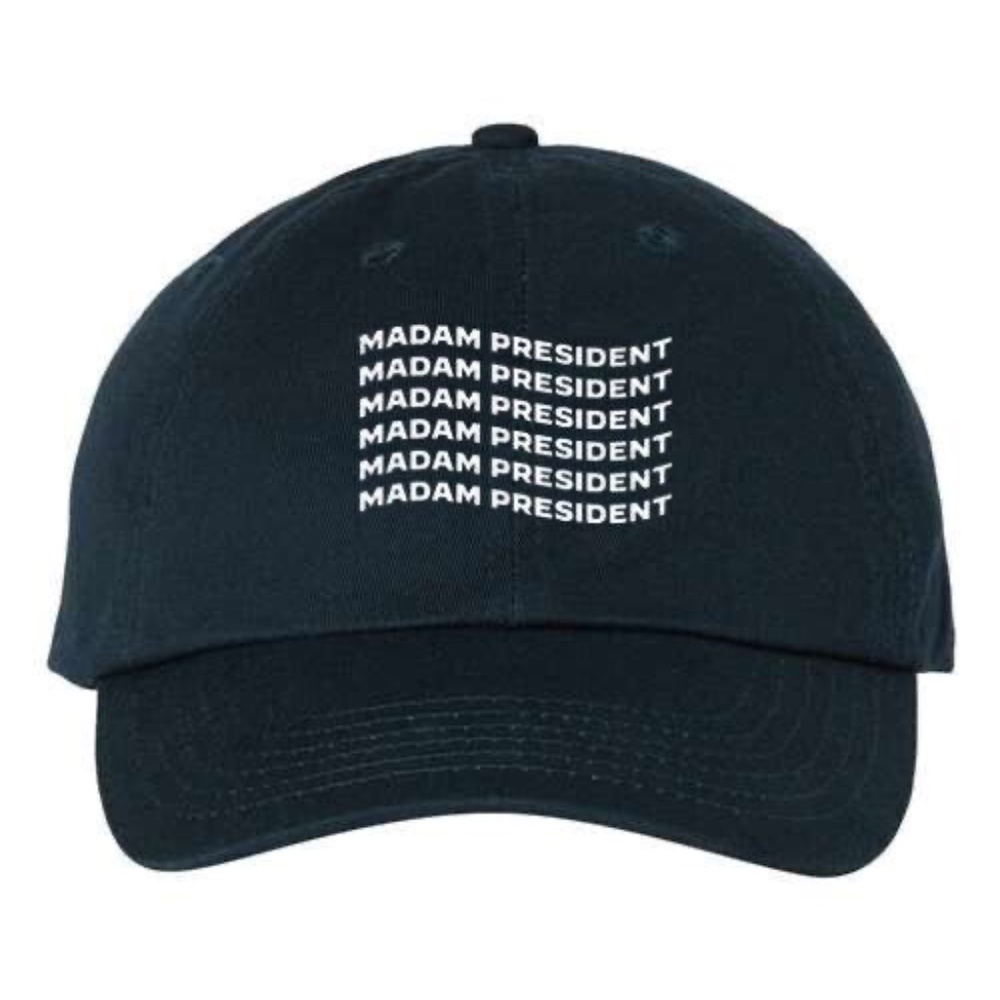 KAMALA HARRIS MADAME PRESIDENT HAT HARRIS WALZ 2024 CAP USA FLAG BLUE DAD HAT
